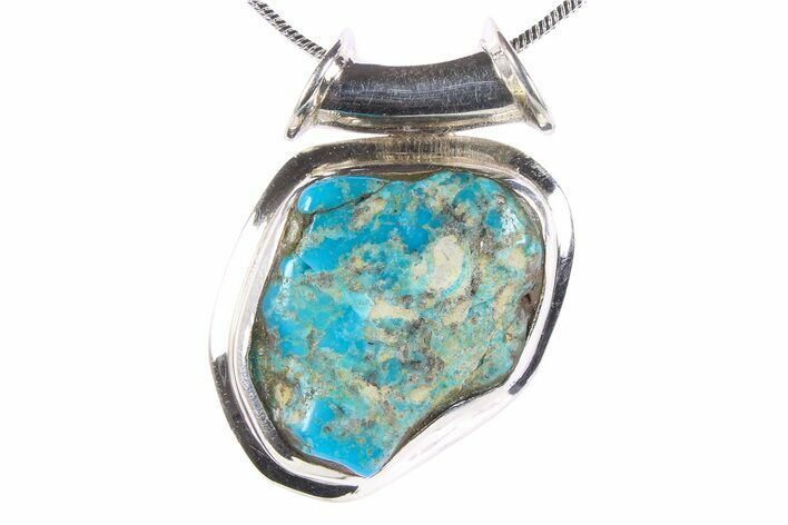 Kingman Turquoise Pendant (Necklace) - Sterling Silver #382755